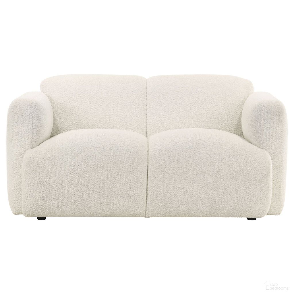 The appearance of Dorset Fabric Upholstered Round Track Arm Loveseat In White designed by Coaster in the modern / contemporary interior design. This white piece of furniture was selected by 1StopBedrooms from Dorset Collection to add a touch of cosiness and style into your home. Sku: 509812. Material: Textured.
