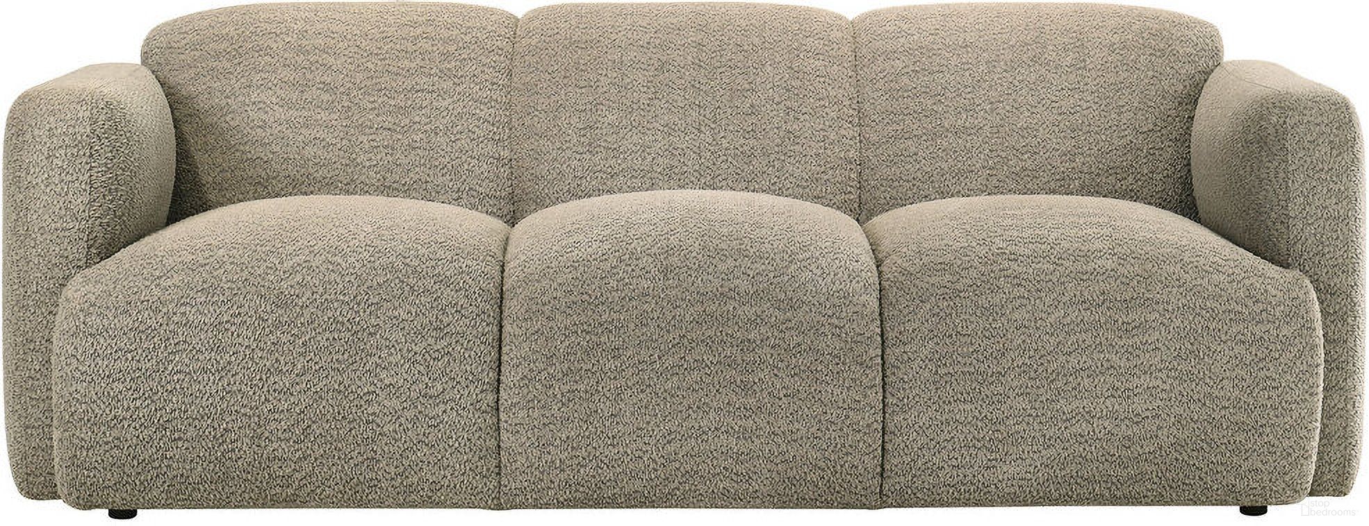 The appearance of Dorset Fabric Upholstered Round Track Arm Sofa In Brown designed by Coaster in the modern / contemporary interior design. This brown piece of furniture was selected by 1StopBedrooms from Dorset Collection to add a touch of cosiness and style into your home. Sku: 509814. Material: MDF.