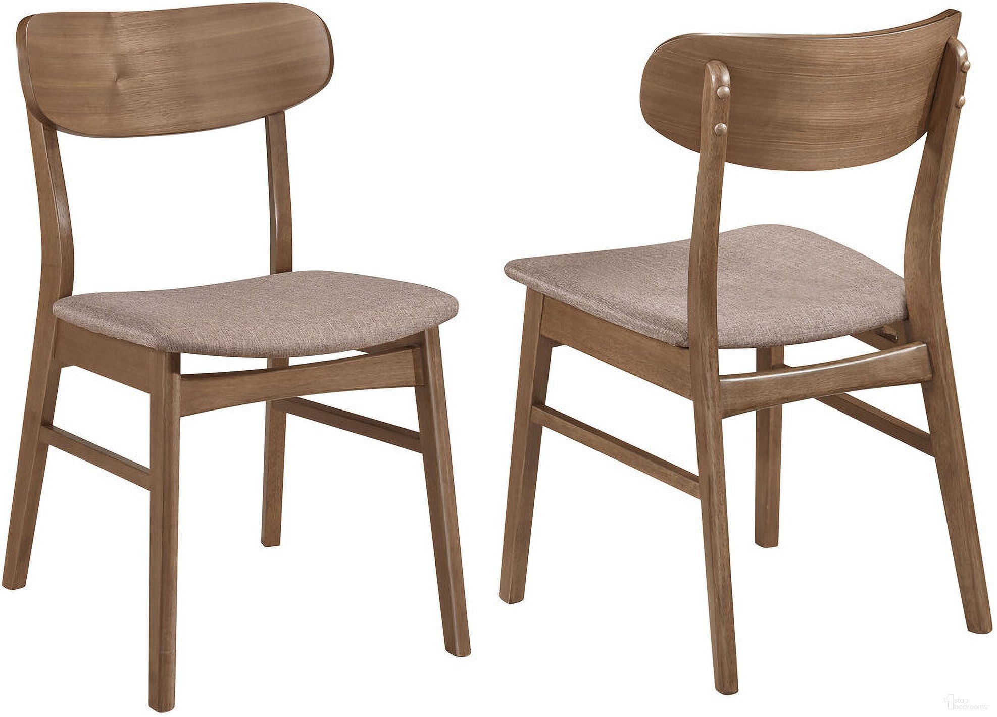 The appearance of Dortch Dining Side Chair Walnut and Brown Set of 2 designed by Coaster in the transitional interior design. This walnut piece of furniture was selected by 1StopBedrooms from Dortch Collection to add a touch of cosiness and style into your home. Sku: 108462. Material: Wood. Chair Type: Side Chair.