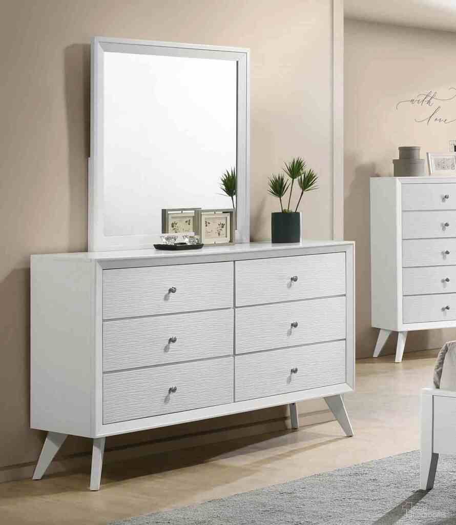 The appearance of Dortmund Dresser In White designed by Furniture of America in the modern / contemporary interior design. This white piece of furniture  was selected by 1StopBedrooms from Dortmund Collection to add a touch of cosiness and style into your home. Sku: CM7465WH-D. Material: Solid Wood.
