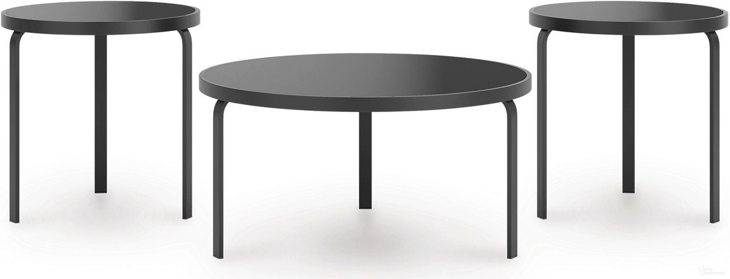 The appearance of Dorylin Table Set of 3 In Black designed by Signature Design by Ashley in the modern / contemporary interior design. This black piece of furniture  was selected by 1StopBedrooms from Dorylin Collection to add a touch of cosiness and style into your home. Sku: T139-13. Material: Glass.
