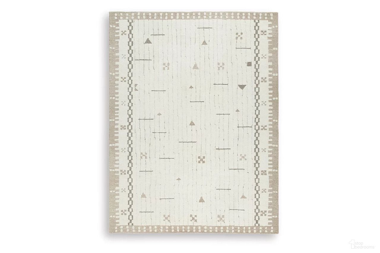 The appearance of Dot 7'8" x 10' Area Rug In Cream/Brown/Taupe designed by Signature Design by Ashley in the transitional interior design. This cream/brown/taupe piece of furniture was selected by 1StopBedrooms from Dot Collection to add a touch of cosiness and style into your home. Sku: R407651.