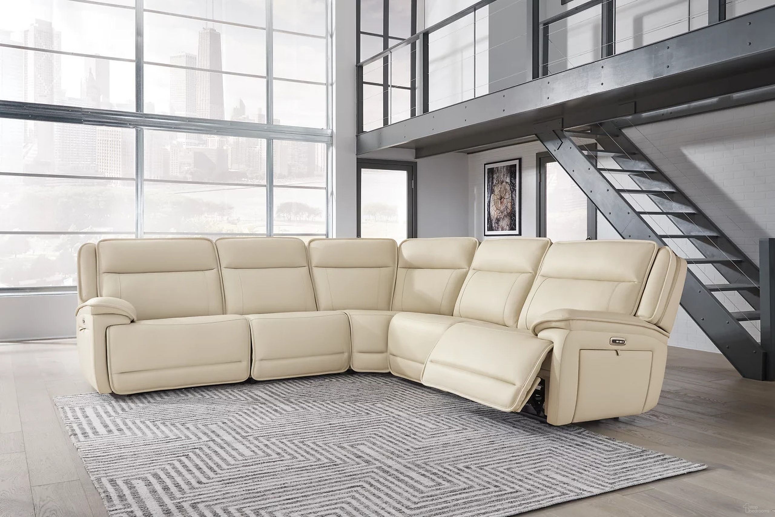 The appearance of Double Deal 5-Piece Power Reclining Sectional In Almond designed by Signature Design by Ashley in the modern / contemporary interior design. This almond piece of furniture was selected by 1StopBedrooms from Double Deal Collection to add a touch of cosiness and style into your home. Sku: U1300158;U1300131;U1300146;U1300177;U1300162. Layout: L-Shape. Material: Genuine Leather.