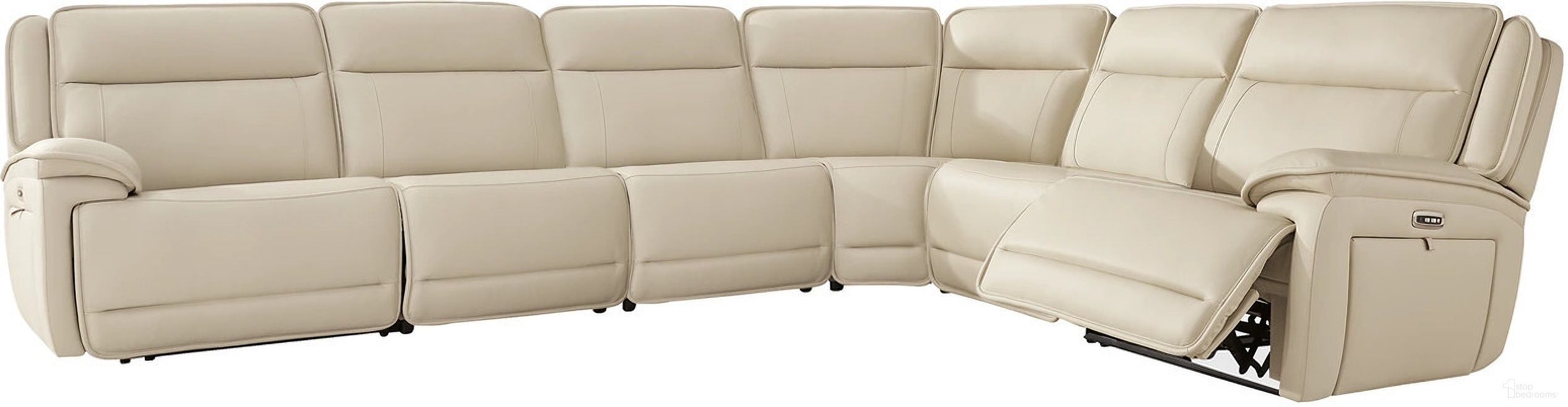 The appearance of Double Deal 6-Piece Reclining Sectional In Almond designed by Signature Design by Ashley in the modern / contemporary interior design. This almond piece of furniture was selected by 1StopBedrooms from Double Deal Collection to add a touch of cosiness and style into your home. Sku: U1300158;U1300131;U1300131;U1300146;U1300177;U1300162. Material: Leather. Layout: L-Shape.