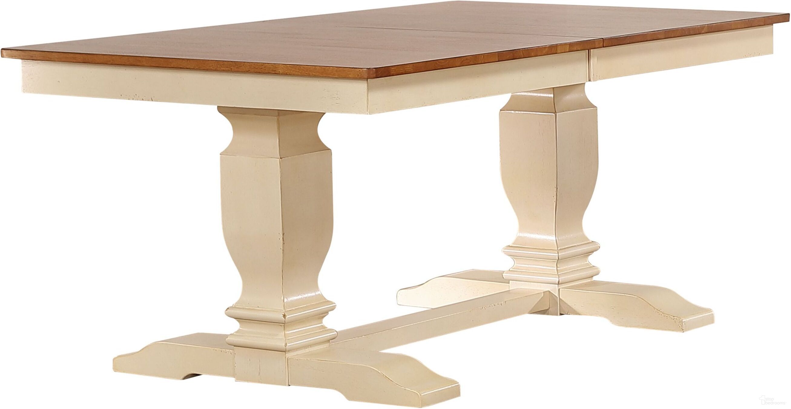 The appearance of Trestle Transitional Dining Table In Caramel and Biscotti designed by Iconic Furniture in the rustic / southwestern interior design. This caramel and biscotti piece of furniture was selected by 1StopBedrooms from TR Collection to add a touch of cosiness and style into your home. Sku: RT82TRCLBI. Table Base Style: Trestle. Table Top Shape: Rectangular. Material: Rubberwood. Size: 82" x 42".