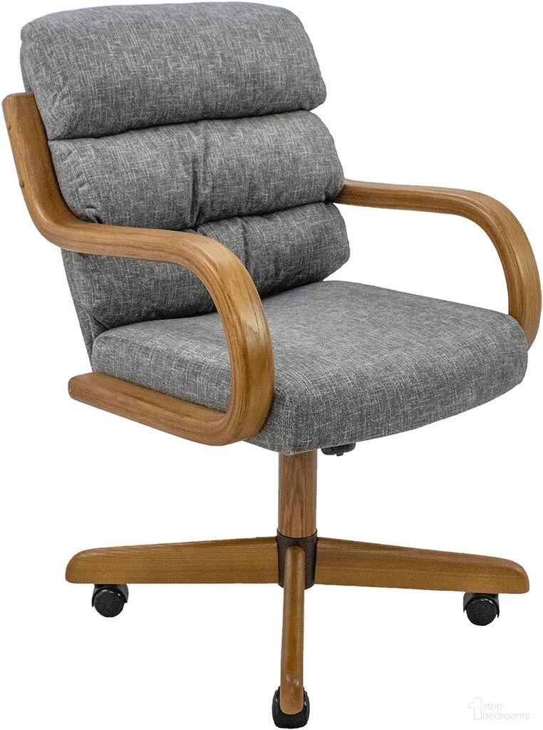 The appearance of Douglas Caster Swivel Tilt Fabric Dinning Chair with Farbic In Chestnut and Ash designed by Chromcraft in the transitional interior design. This chestnut/ash piece of furniture was selected by 1StopBedrooms from Douglas Collection to add a touch of cosiness and style into your home. Sku: D9550R-CH-ASH-DP19ACH-P. Material: Plywood. Chair Type: Arm Chair.
