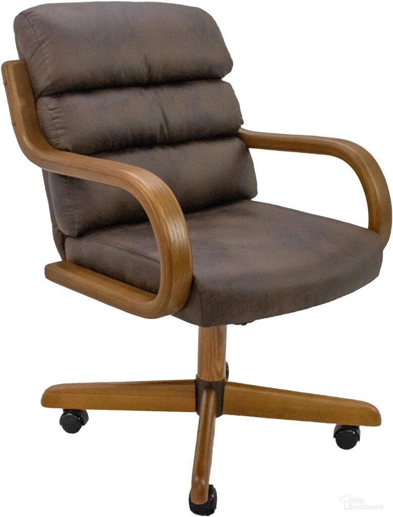 The appearance of Douglas Caster Swivel Tilt Fabric Dinning Chair with Farbic In Chestnut and Mocha designed by Chromcraft in the transitional interior design. This chestnut/mocha piece of furniture was selected by 1StopBedrooms from Douglas Collection to add a touch of cosiness and style into your home. Sku: D9550R-CH-MOCHA-DP19ACH-P. Material: Plywood. Chair Type: Arm Chair.