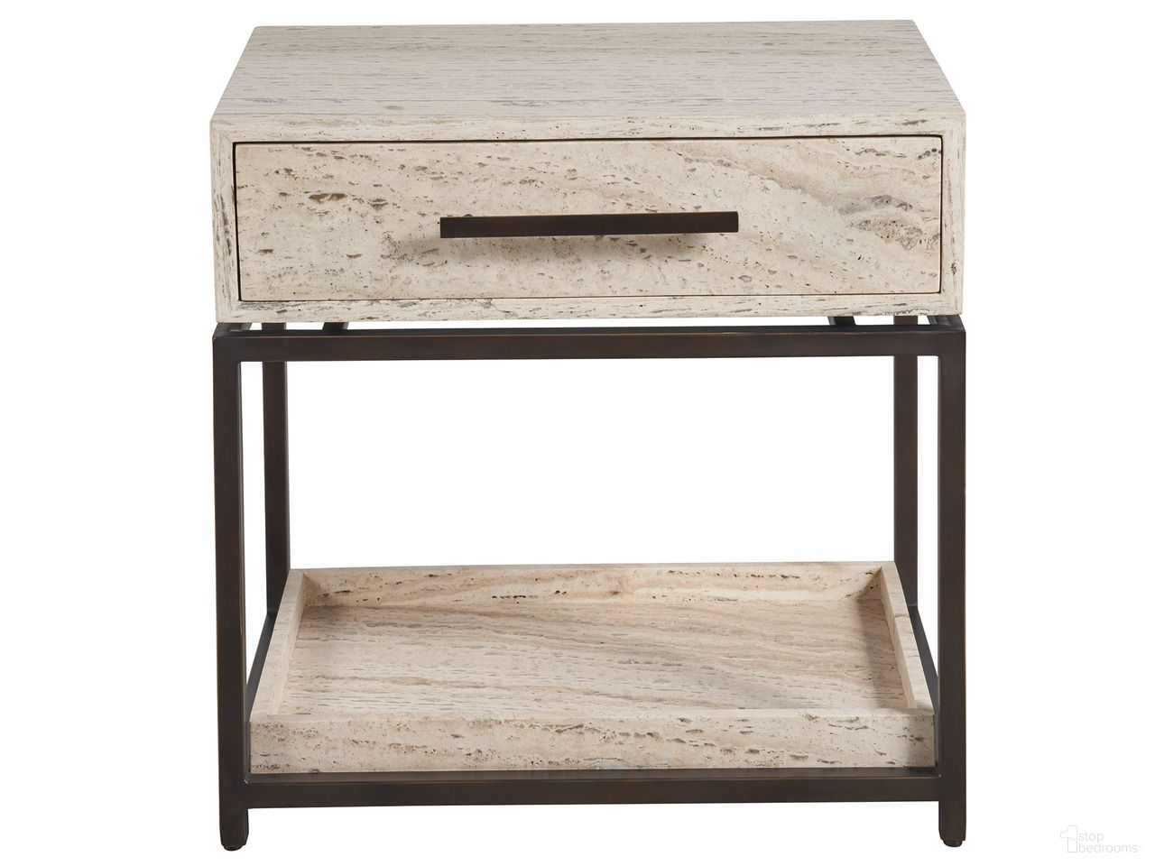The appearance of Dove Nightstand In White Travertine designed by Universal in the modern / contemporary interior design. This white travertine piece of furniture was selected by 1StopBedrooms from Modern Collection to add a touch of cosiness and style into your home. Sku: U365C350. Material: Wood.
