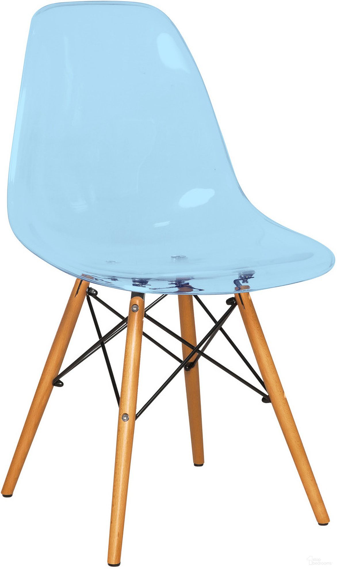 The appearance of Dover Plastic Molded Dining Side Chair In Transparent Blue designed by LeisureMod in the modern / contemporary interior design. This transparent blue piece of furniture was selected by 1StopBedrooms from Dover Collection to add a touch of cosiness and style into your home. Sku: EP19TBU. Material: Plastic. Chair Type: Side Chair.