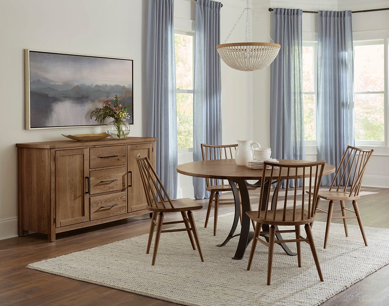 Dovetail 48 Inch Round Dining Room Set In Natural