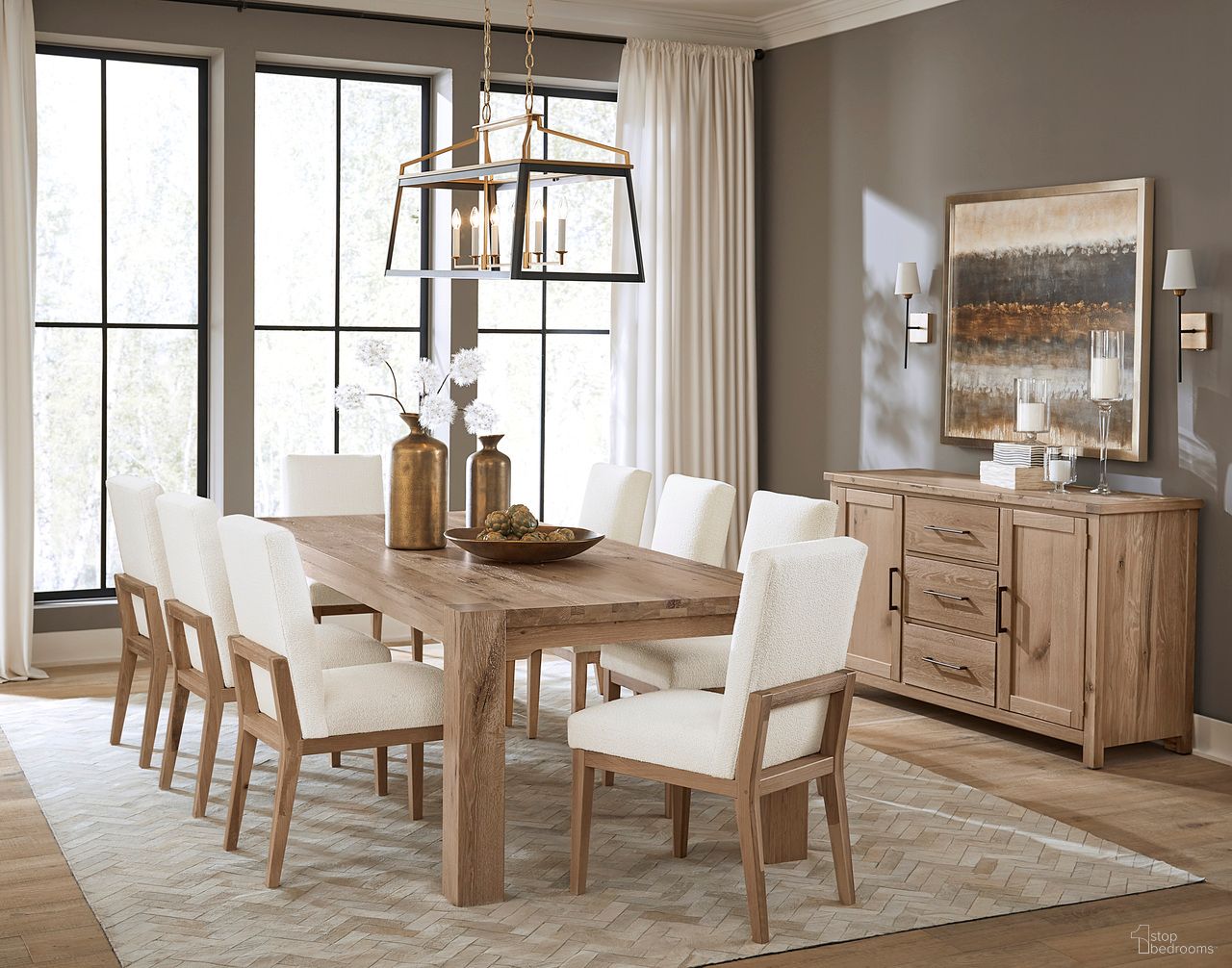 Dovetail 76 Inch Dining Room Set In Bleached White