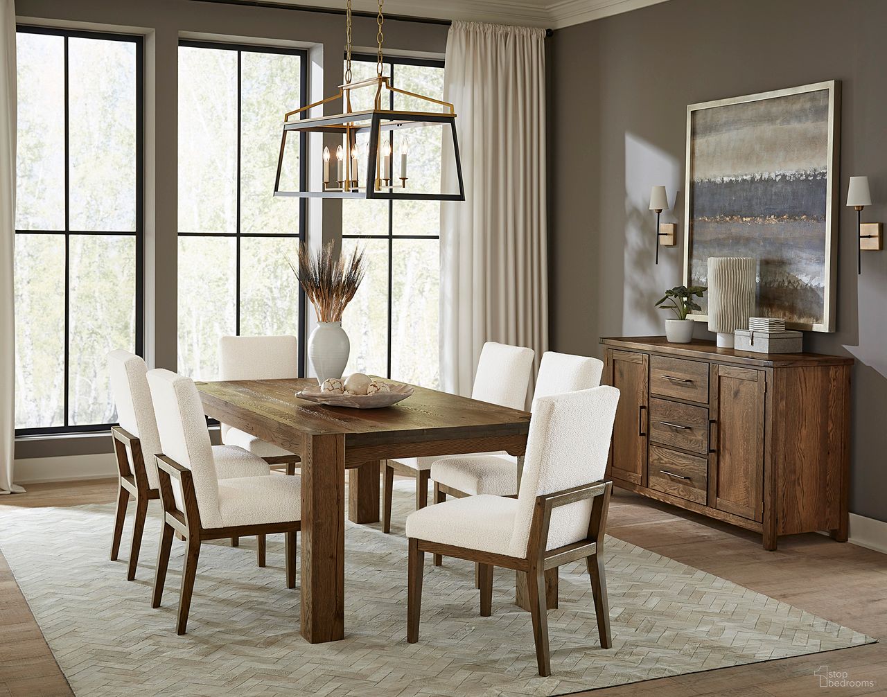 Dovetail 76 Inch Dining Room Set In Natural