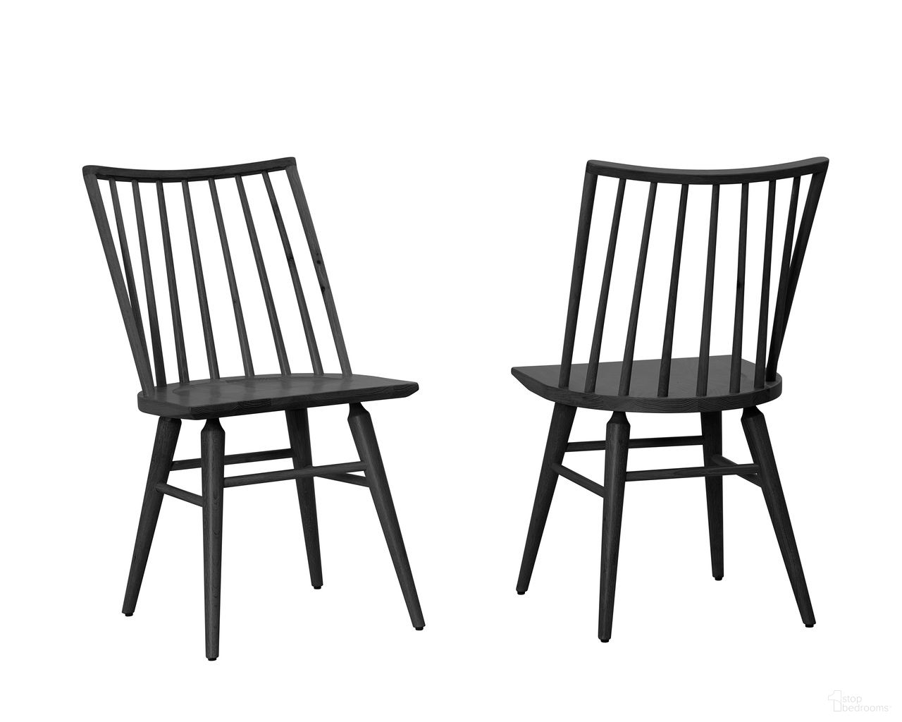 The appearance of Dovetail Black Spindle Side Chair In Bleached White designed by Artisan & Post in the transitional interior design. This bleached white piece of furniture was selected by 1StopBedrooms from Dovetail Collection to add a touch of cosiness and style into your home. Sku: 755-045. Material: Wood. Chair Type: Side Chair.