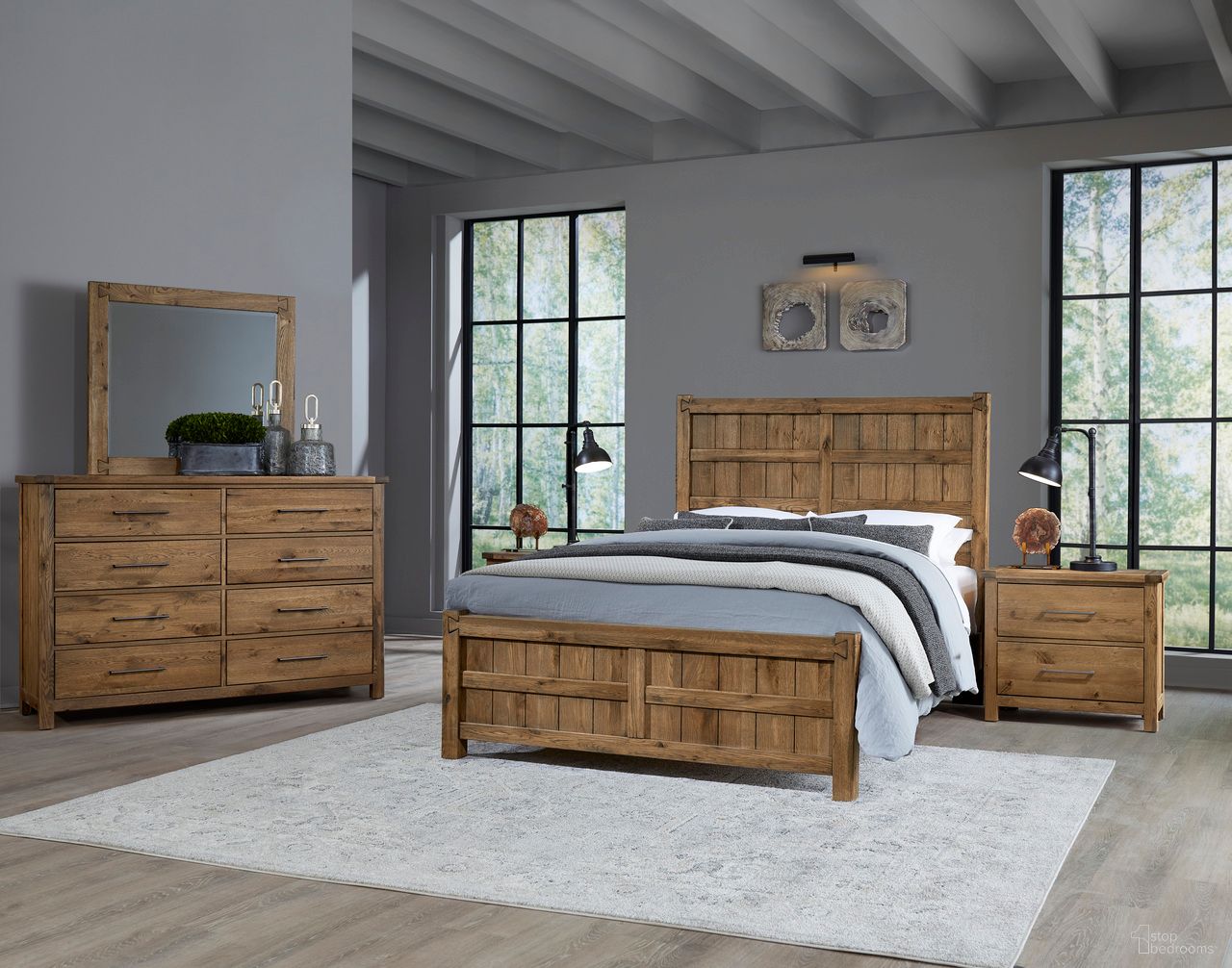 The appearance of Dovetail Board and Batten Bedroom Set In Natural designed by Vaughan Bassett in the transitional interior design. This natural piece of furniture  was selected by 1StopBedrooms from Dovetail Collection to add a touch of cosiness and style into your home. Sku: 752-559;752-955;752-922;752-227. Material: Wood. Bed Size: California King.