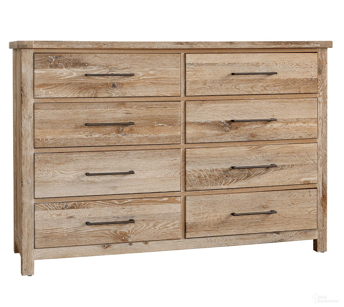 The appearance of Dovetail Dresser In Sun Bleached White designed by Vaughan Bassett in the transitional interior design. This sun bleached white piece of furniture was selected by 1StopBedrooms from Dovetail Collection to add a touch of cosiness and style into your home. Sku: 754-002. Material: Wood.