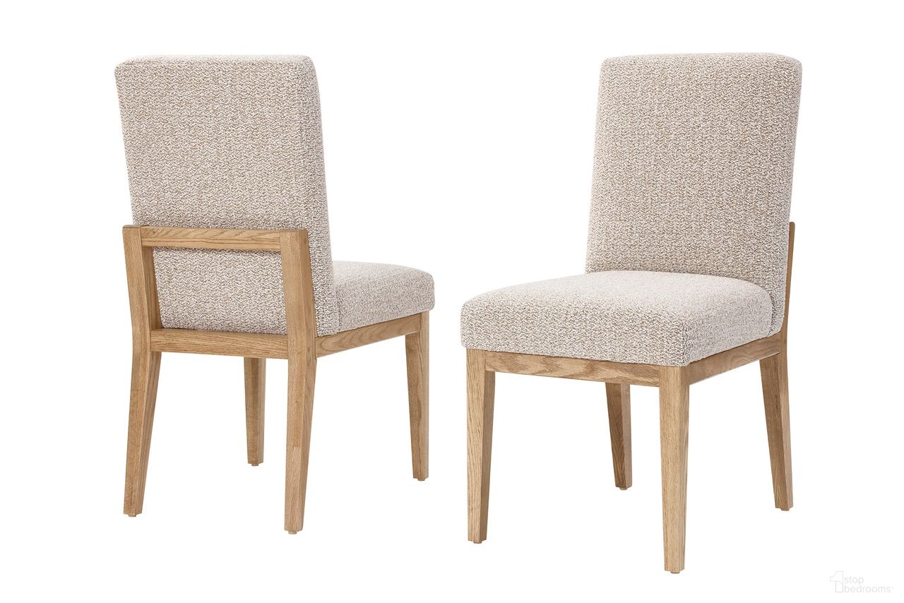 Dovetail Upholstered Side Chair Grey Fabric In Bleached White