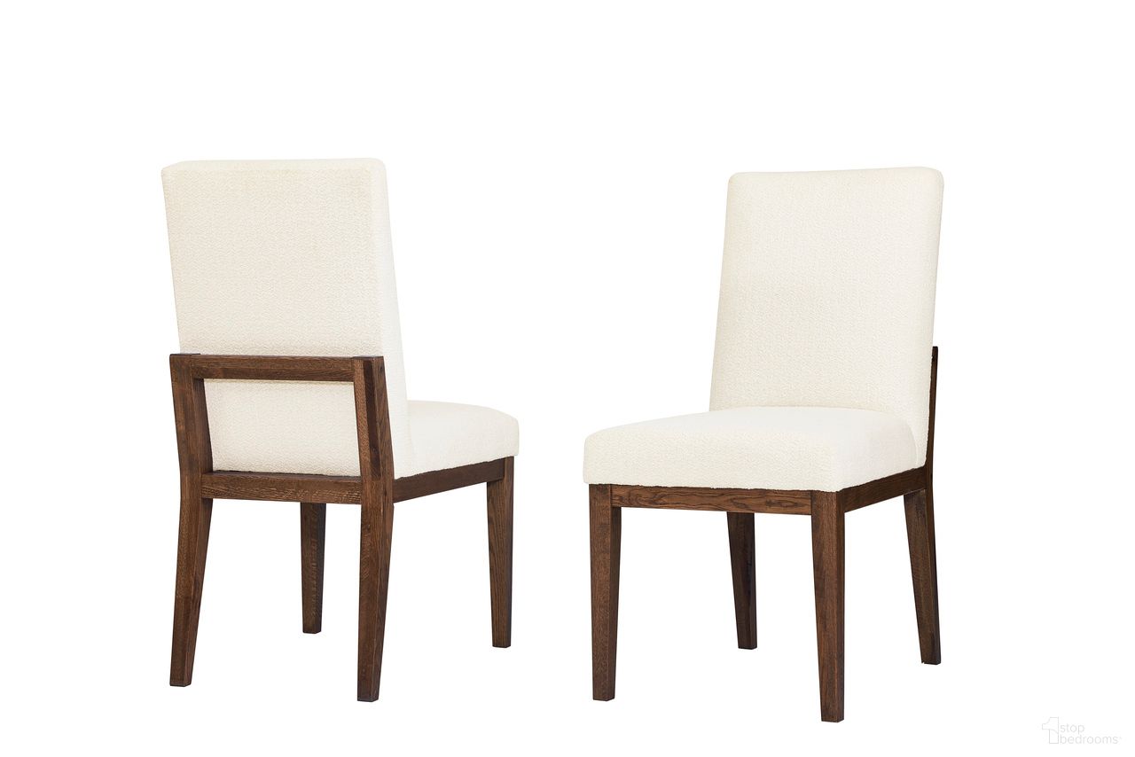 The appearance of Dovetail Upholstered Side Chair White Fabric In Natural designed by Artisan & Post in the transitional interior design. This white piece of furniture was selected by 1StopBedrooms from Dovetail Collection to add a touch of cosiness and style into your home. Sku: 752-030A. Material: Wood. Chair Type: Side Chair.