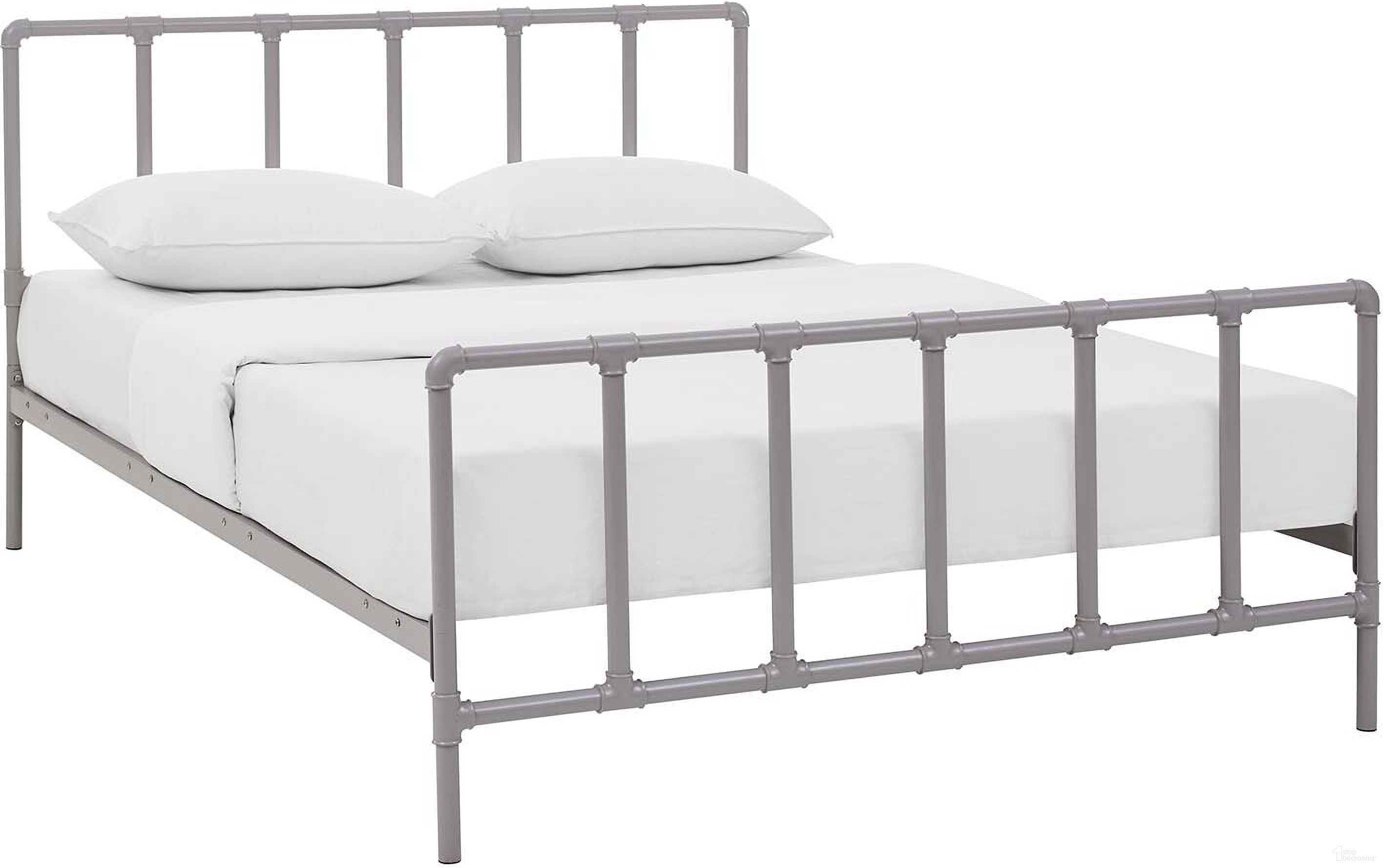 The appearance of Dower Gray Queen Stainless Steel Bed designed by Modway in the modern / contemporary interior design. This gray piece of furniture was selected by 1StopBedrooms from Dower Collection to add a touch of cosiness and style into your home. Sku: MOD-5437-GRY-1;MOD-5437-GRY-2. Material: Steel. Bed Size: Queen. Bed Type: Slat / Spindle Bed.