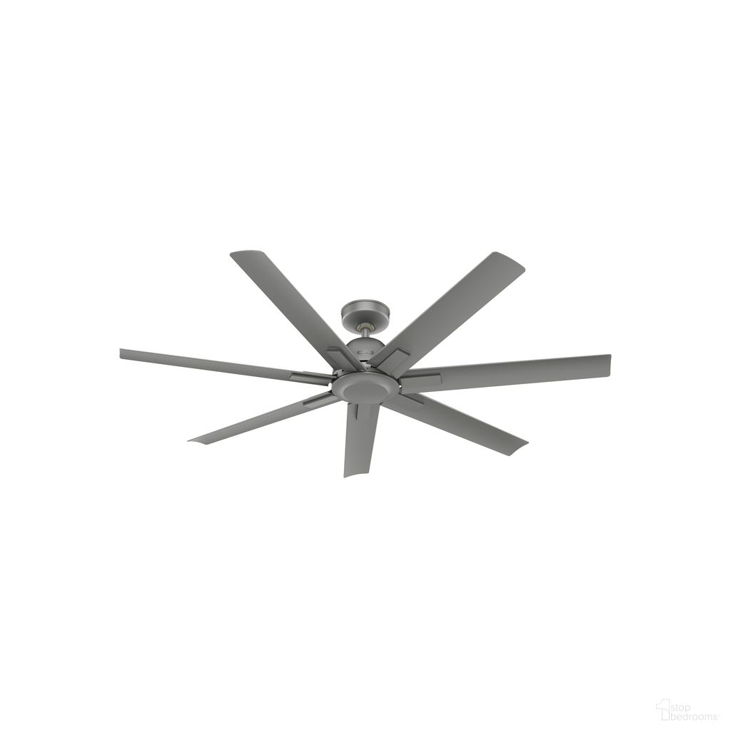 The appearance of Downtown 60 Inch Energy Star Damp Rated Ceiling Fan and Wall Control In Matte Silver designed by Hunter Fan in the industrial interior design. This matte silver piece of furniture  was selected by 1StopBedrooms from Downtown Collection to add a touch of cosiness and style into your home. Sku: 51589. Material: Plastic.