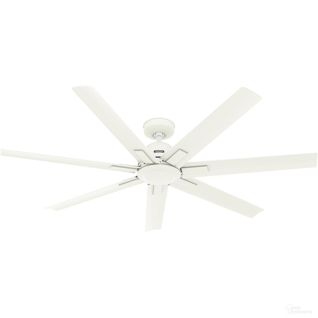 Downtown 60 Inch Energy Star Damp Rated Ceiling Fan and Wall Control In Matte White