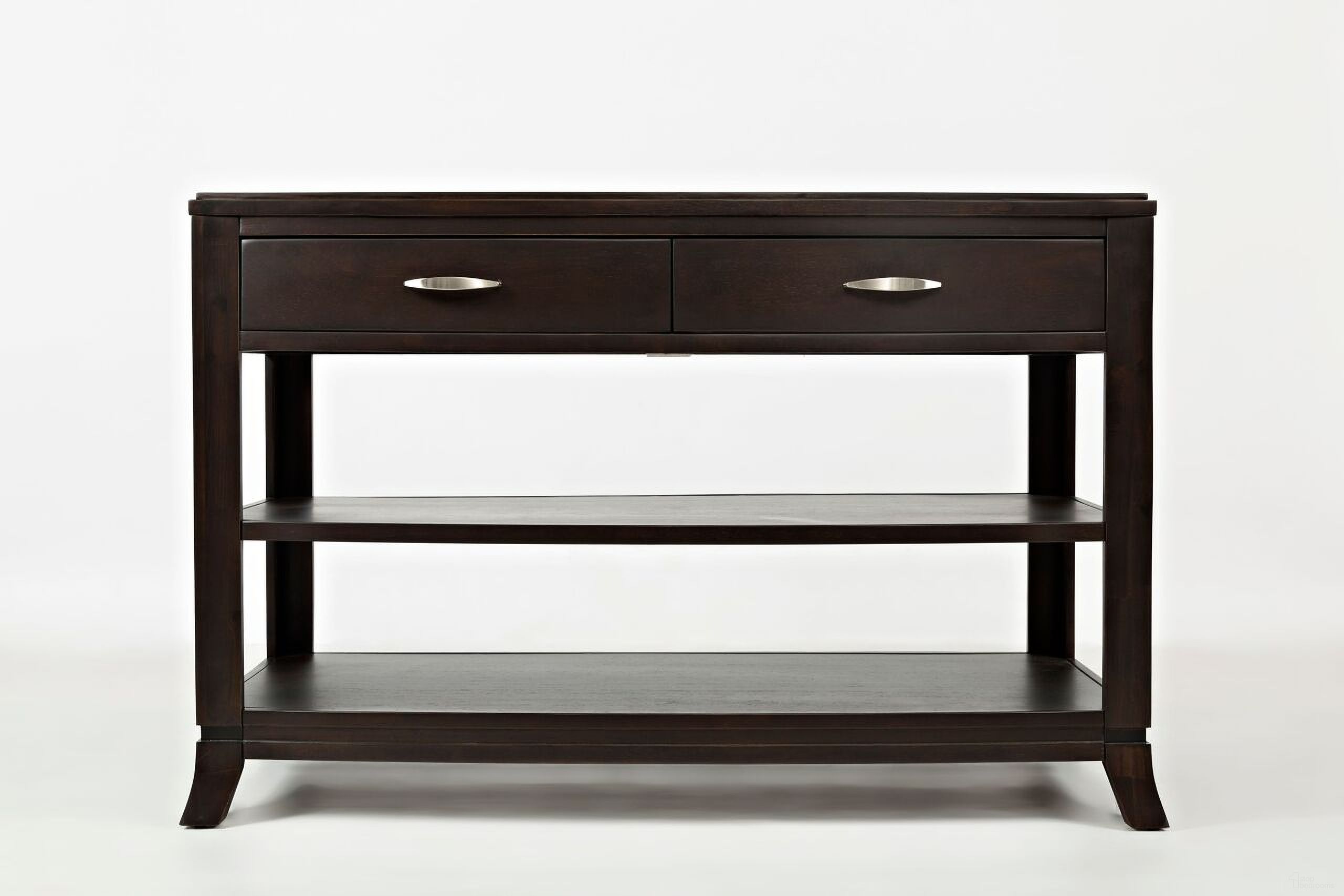 The appearance of Downtown 50 Inch Sofa Table In Dark Merlot designed by Jofran in the transitional interior design. This dark merlot piece of furniture was selected by 1StopBedrooms from Downtown Collection to add a touch of cosiness and style into your home. Sku: 1687-4. Material: Acacia.