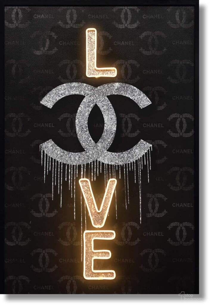 Dramatic Dripping Devotion Canvas Neon Wall Art In Multi