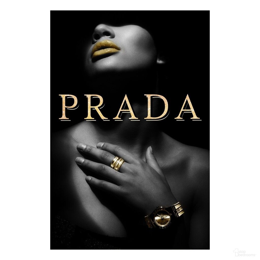 Dramatic Luxury Fashion Portrait Canvas Wall Art In Black and Gold