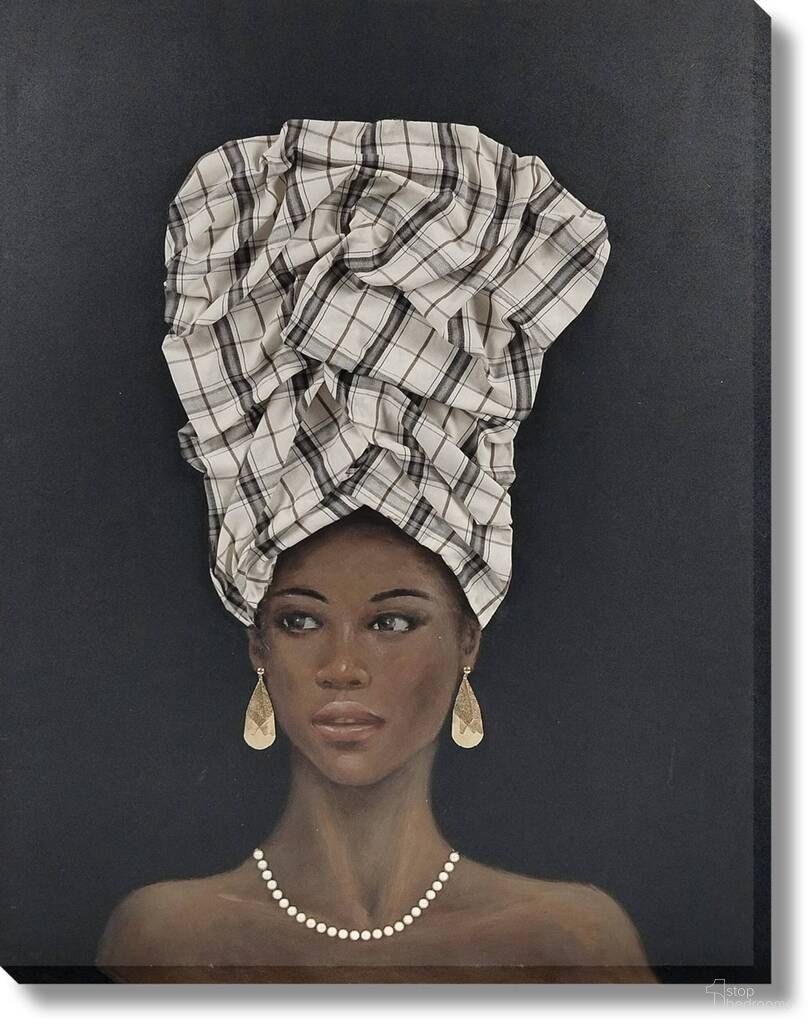 Dramatic Majestic Plaid Crowned Muse Canvas Wall Art In Multi