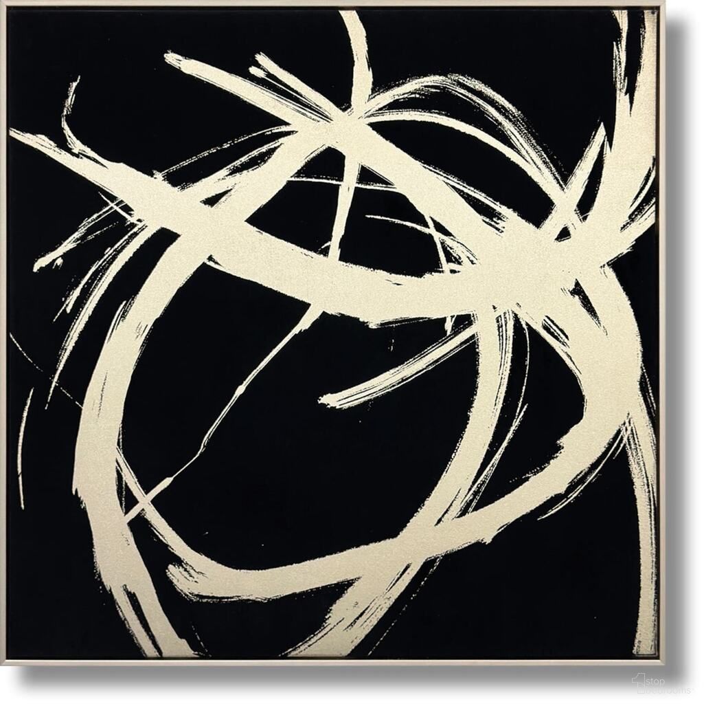 Dramatic Midnight Motion Bold Abstract Canvas Wall Art In Black and Gold
