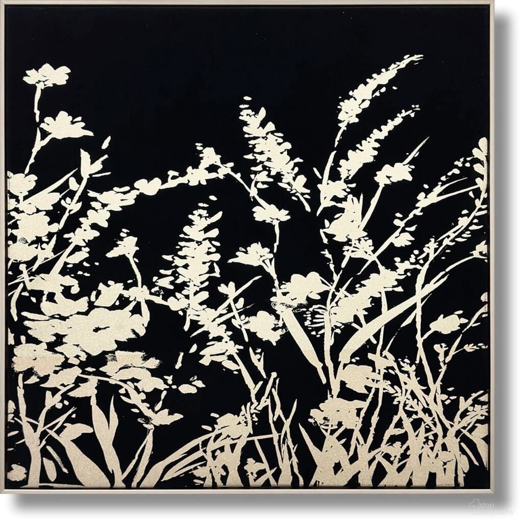 Dramatic Noir Garden Silhouette Canvas Wall Art In Black and Gold