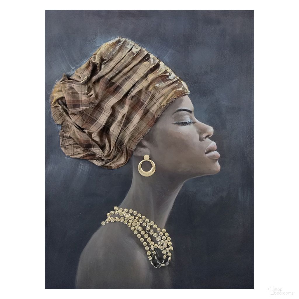 Dramatic Regal Heritage Headdress Portrait Canvas Wall Art In Multi