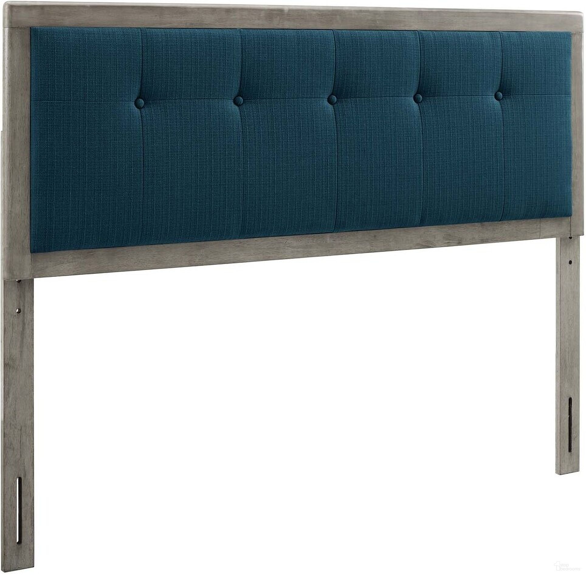 Draper Tufted King Fabric and Wood Headboard In Gray