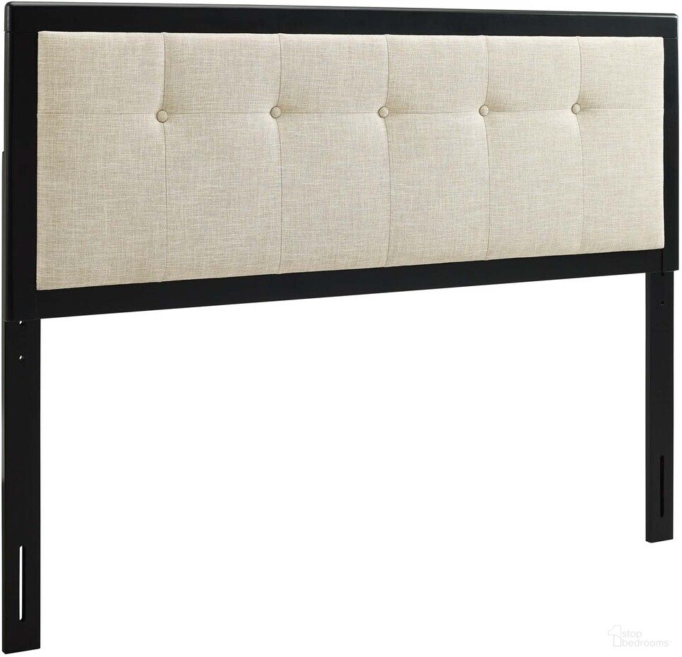 The appearance of Draper Tufted Queen Fabric and Wood Headboard In Black Beige designed by Modway in the modern / contemporary interior design. This black beige piece of furniture was selected by 1StopBedrooms from Draper Collection to add a touch of cosiness and style into your home. Sku: MOD-6226-BLK-BEI. Bed Size: Queen. Material: Rubberwood.