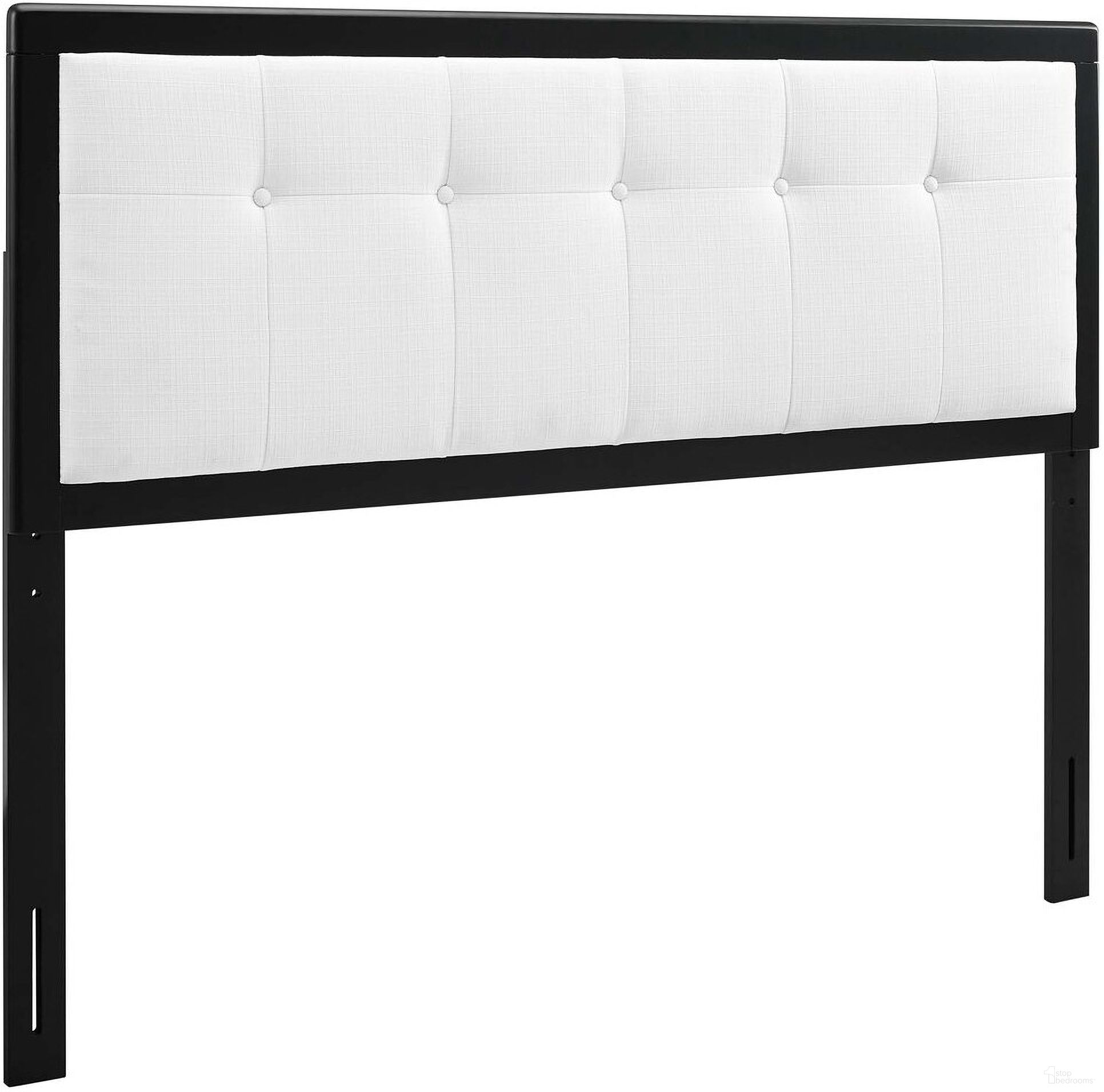 Draper Tufted Queen Fabric and Wood Headboard In Black White