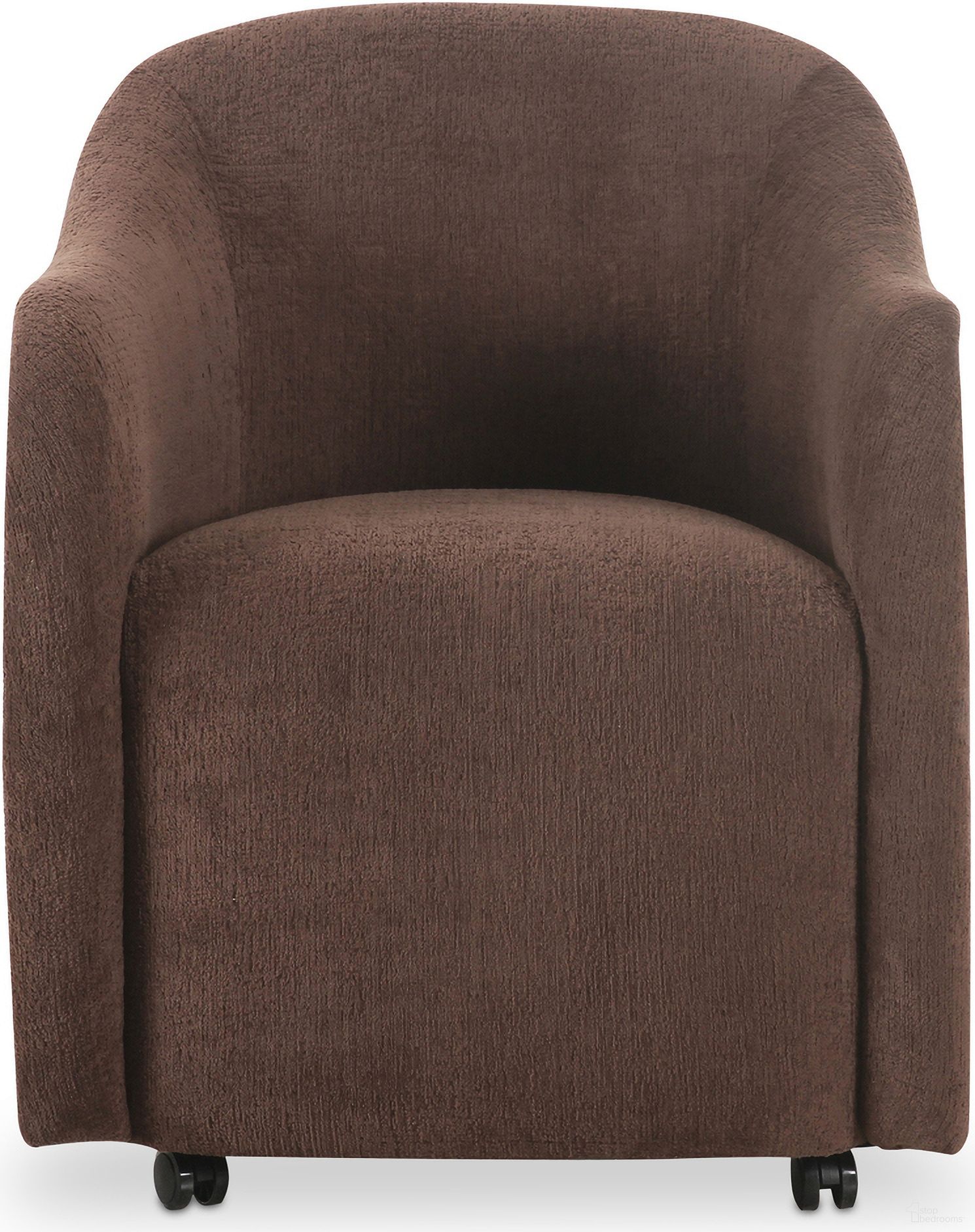 Drava Rolling Dining Chair In Dark Brown