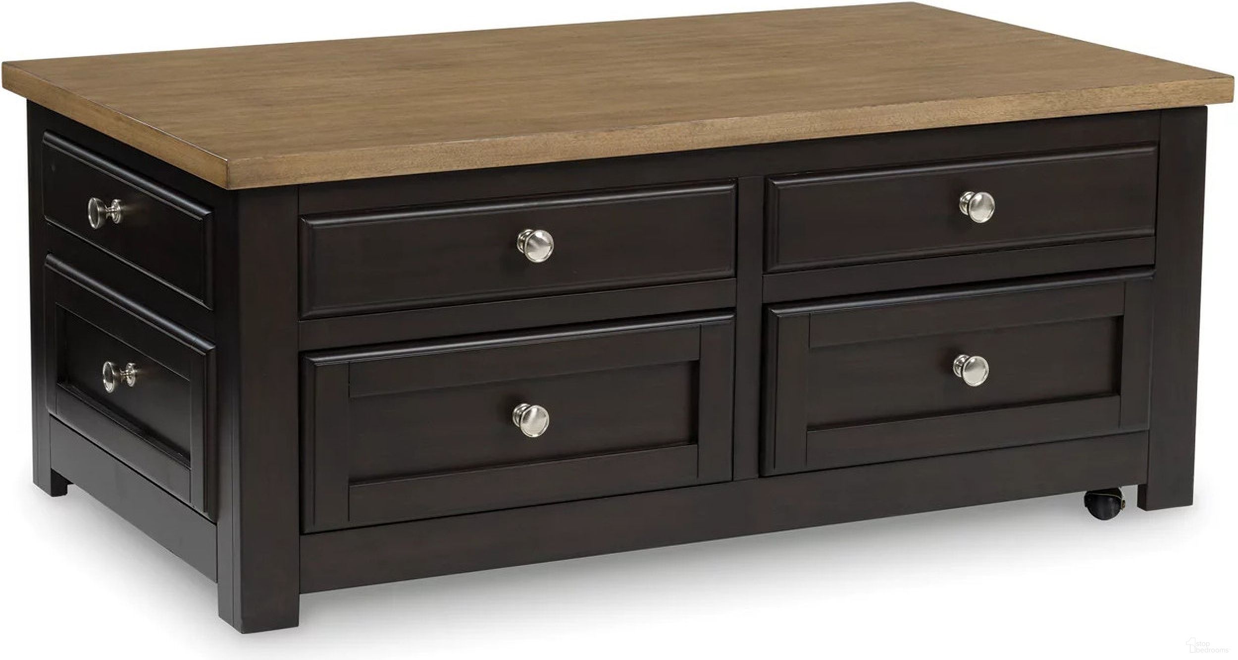 The appearance of Drazmine Lift-Top Coffee Table In Brown designed by Signature Design by Ashley in the transitional interior design. This brown piece of furniture was selected by 1StopBedrooms from Drazmine Collection to add a touch of cosiness and style into your home. Sku: T734-20. Material: Wood.