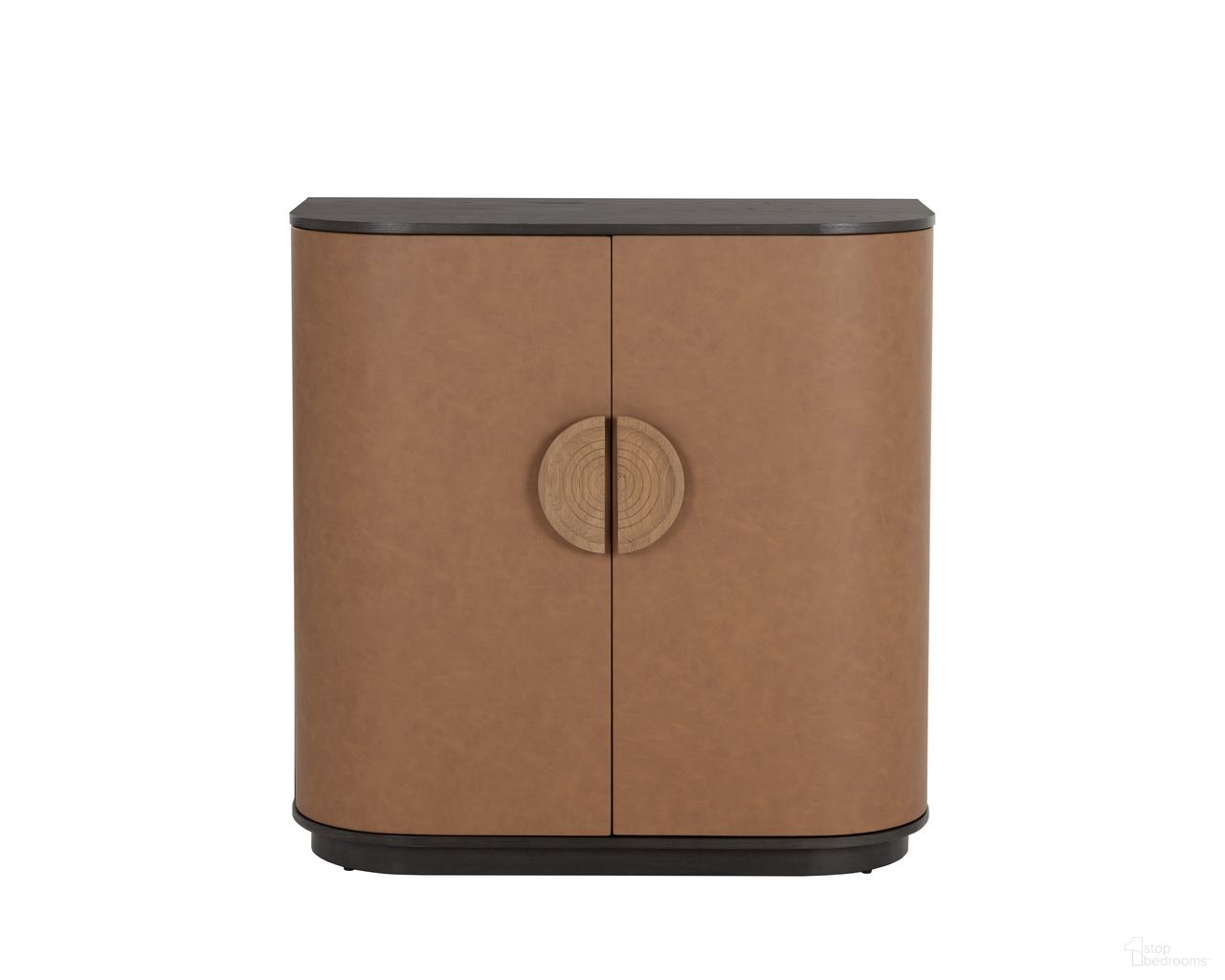 Dresden Bar Cabinet In Cognac and Smoke Grey