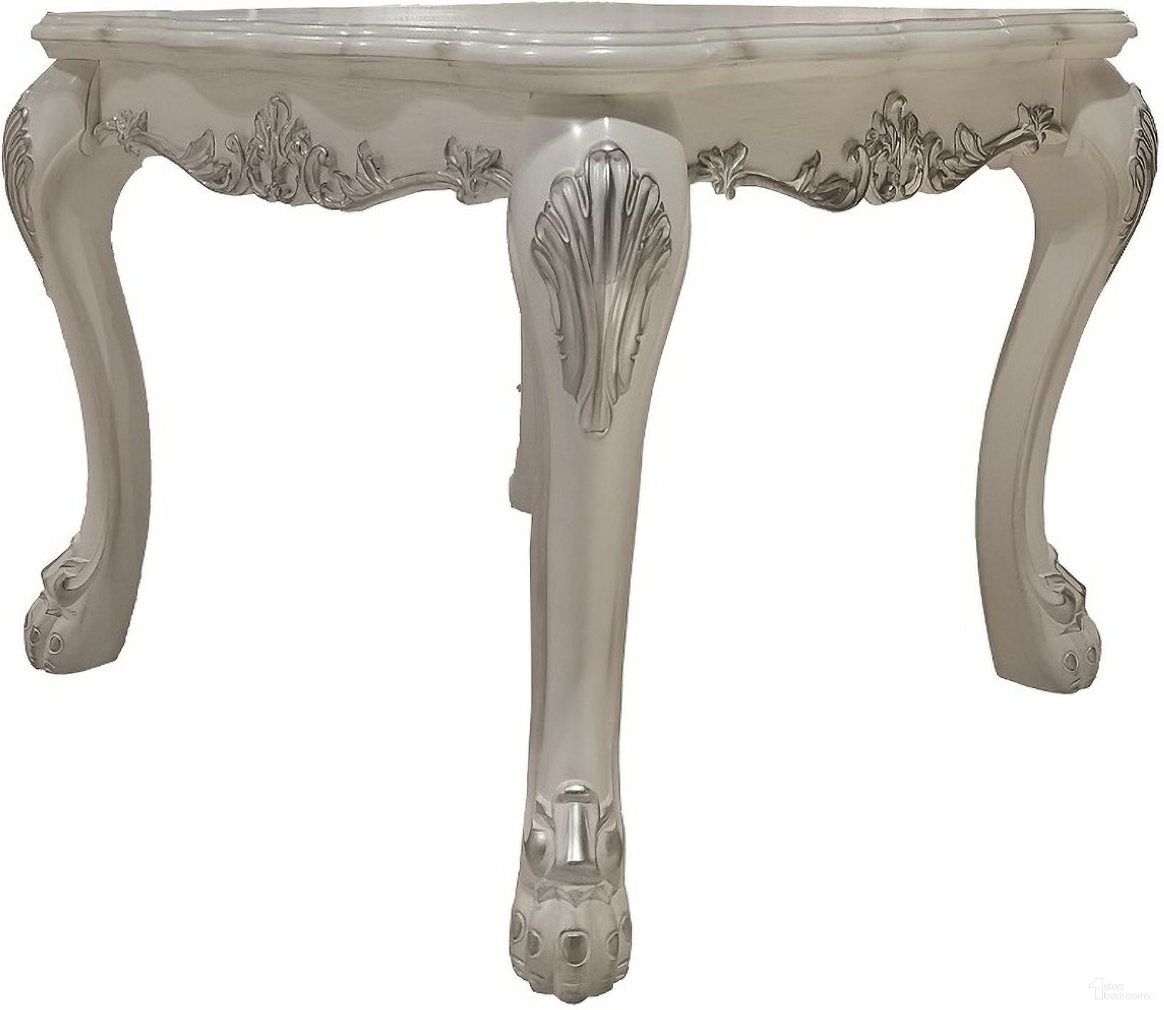 The appearance of Dresden End Table In Bone White designed by ACME in the transitional interior design. This bone white piece of furniture  was selected by 1StopBedrooms from Dresden Collection to add a touch of cosiness and style into your home. Sku: LV01692. Material: Wood.