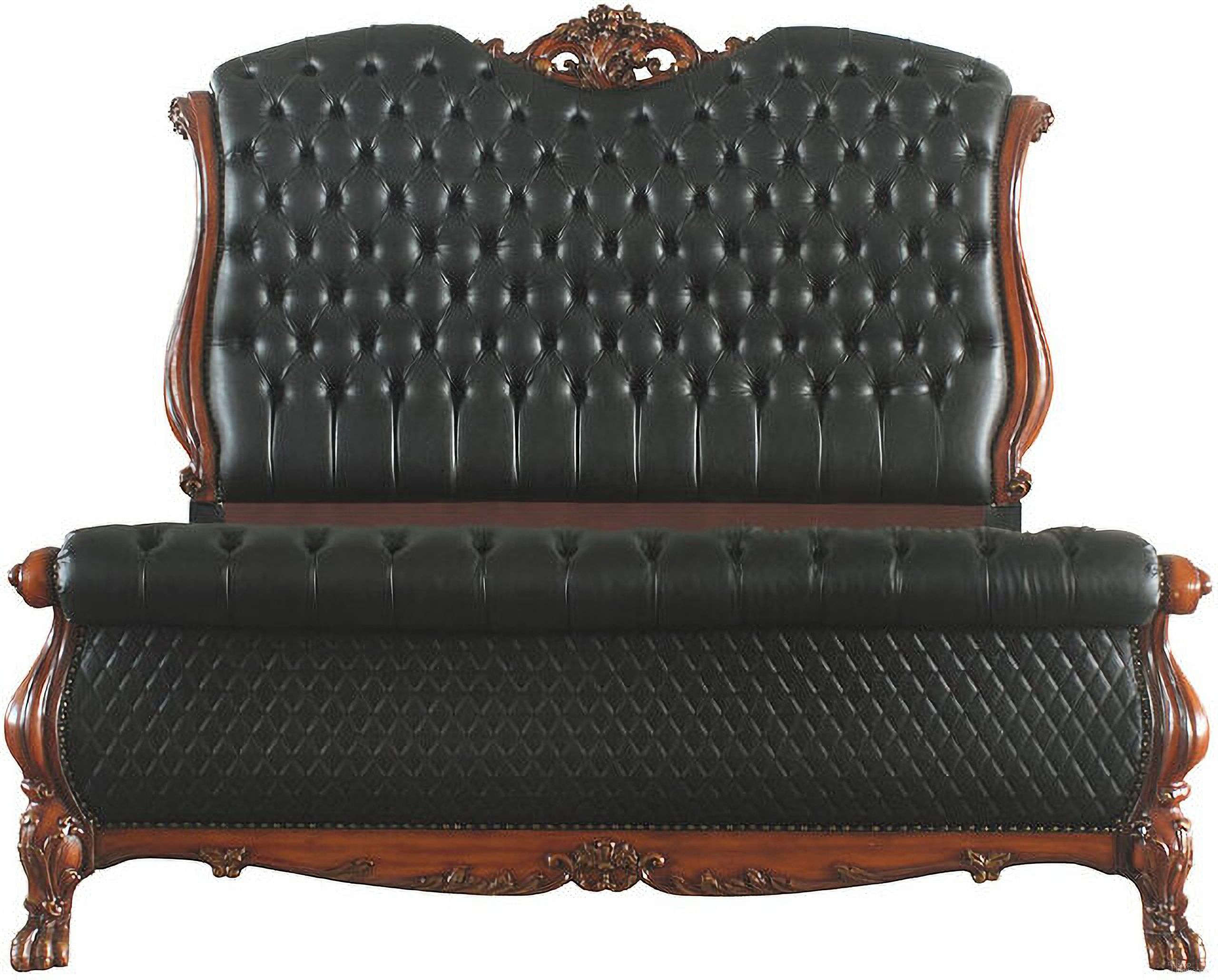 The appearance of Dresden Sleigh Bed (Cherry Oak) (Queen) designed by ACME in the transitional interior design. This cherry oak piece of furniture was selected by 1StopBedrooms from Dresden Collection to add a touch of cosiness and style into your home. Sku: 28230Q-HB;28231Q-FB;28232Q-R. Bed Type: Sleigh Bed. Material: Wood. Bed Size: Queen.