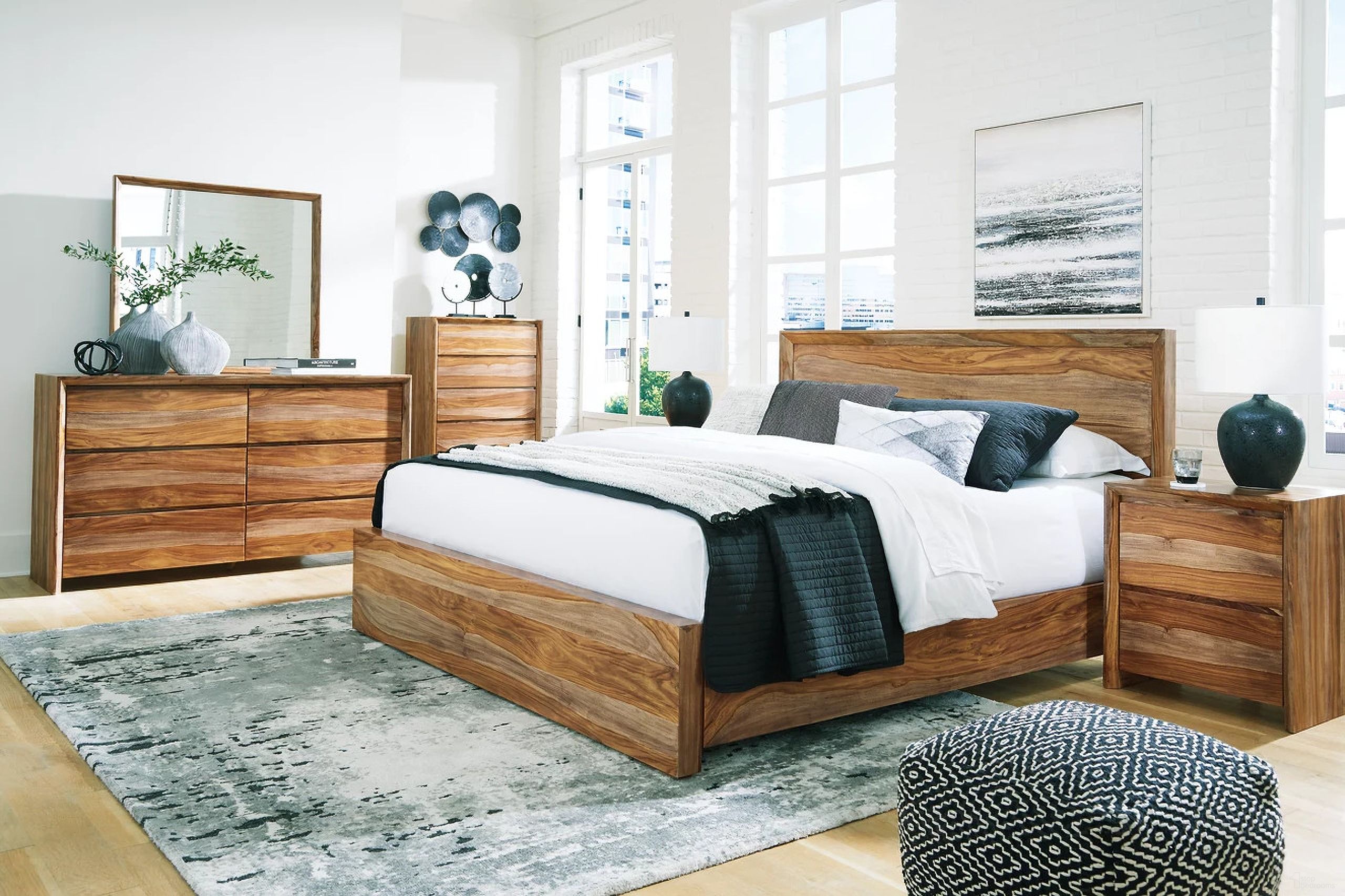 The appearance of Dressonni Panel Bedroom Set In Brown designed by Signature Design by Ashley in the modern / contemporary interior design. This brown piece of furniture was selected by 1StopBedrooms from Dressonni Collection to add a touch of cosiness and style into your home. Sku: B790-81;B790-96;B790-92. Bed Type: Panel Bed. Material: Wood. Bed Size: Queen.