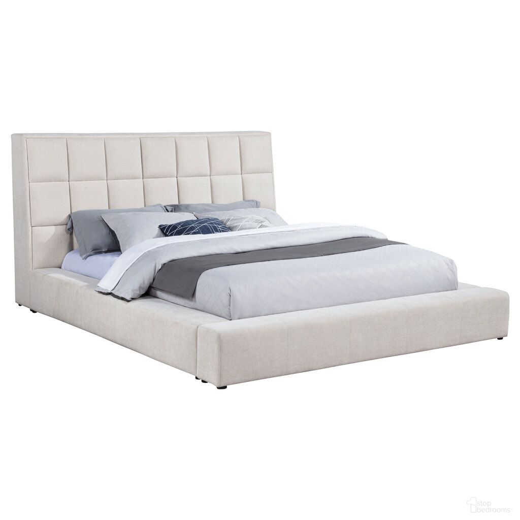 Dreux Upholstered Queen Panel Platform Bed In Cream