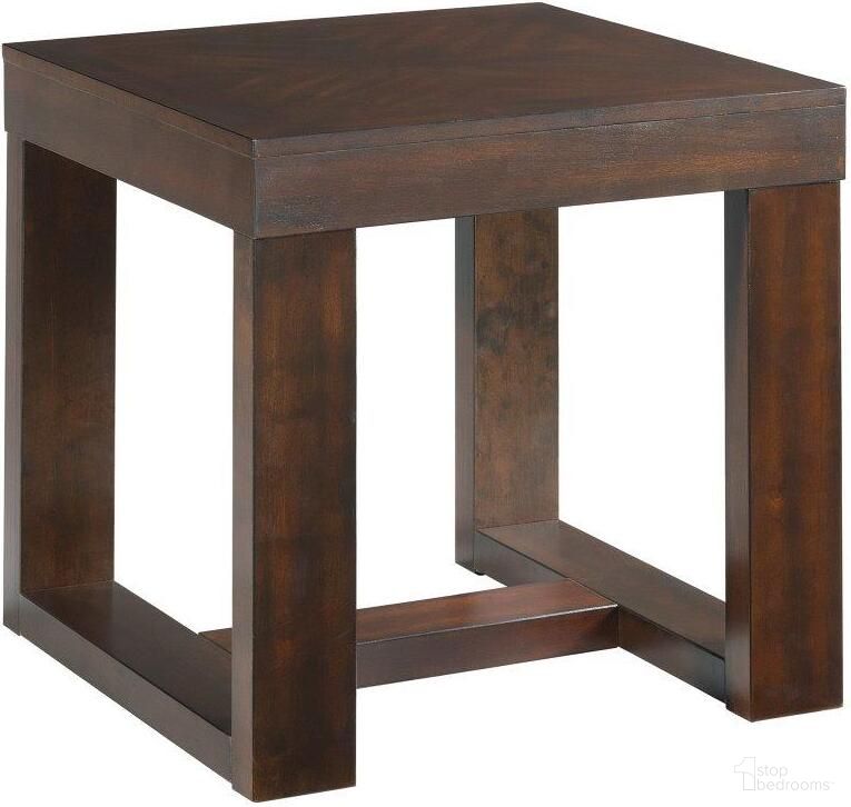 The appearance of Drew Cherry Square End Table designed by Picket House in the traditional interior design. This brown piece of furniture  was selected by 1StopBedrooms from Berlin Collection to add a touch of cosiness and style into your home. Sku: THY100ETE. Material: MDF.