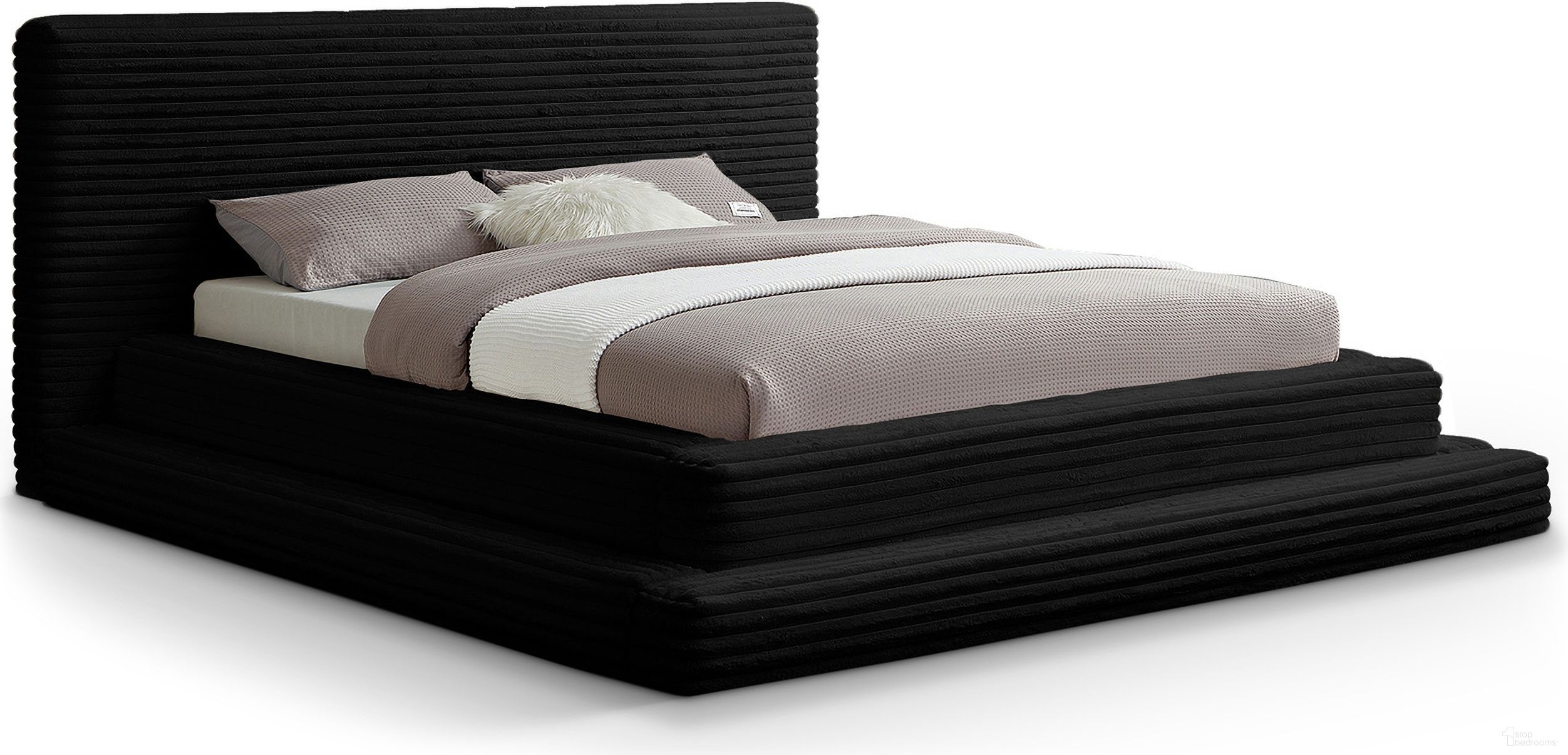 The appearance of Drew Corduroy Fabric Full Bed In Black designed by Meridian in the modern / contemporary interior design. This black piece of furniture was selected by 1StopBedrooms from Drew Collection to add a touch of cosiness and style into your home. Sku: DrewBlack-F Box 1/3 (Headboard / Slats);DrewBlack-F Box 2/3 (Inner Footboard / Inner Rails / Center Support Bar / Hardware);DrewBlack-F Box 3/3 (Outer Footboard / Outer Rails). Material: Fabric. Bed Size: Full. Bed Type: Upholstered Bed.
