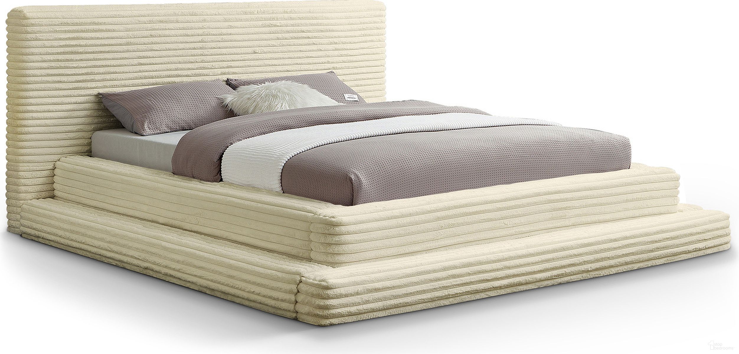 The appearance of Drew Corduroy Fabric Full Bed In Cream designed by Meridian in the modern / contemporary interior design. This cream piece of furniture  was selected by 1StopBedrooms from Drew Collection to add a touch of cosiness and style into your home. Sku: DrewCream-F Box 1/3 (Headboard / Slats);DrewCream-F Box 2/3 (Inner Footboard / Inner Rails / Center Support Bar / Hardware);DrewCream-F Box 3/3 (Outer Footboard / Outer Rails). Material: Fabric. Bed Size: Full. Bed Type: Upholstered Bed.