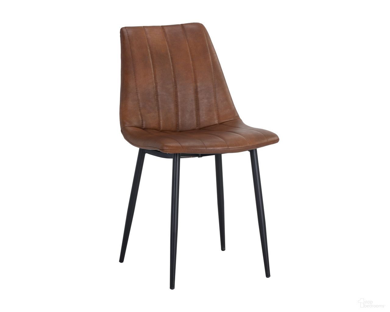 Drew Dining Chair Set of 2 In Bravo Cognac