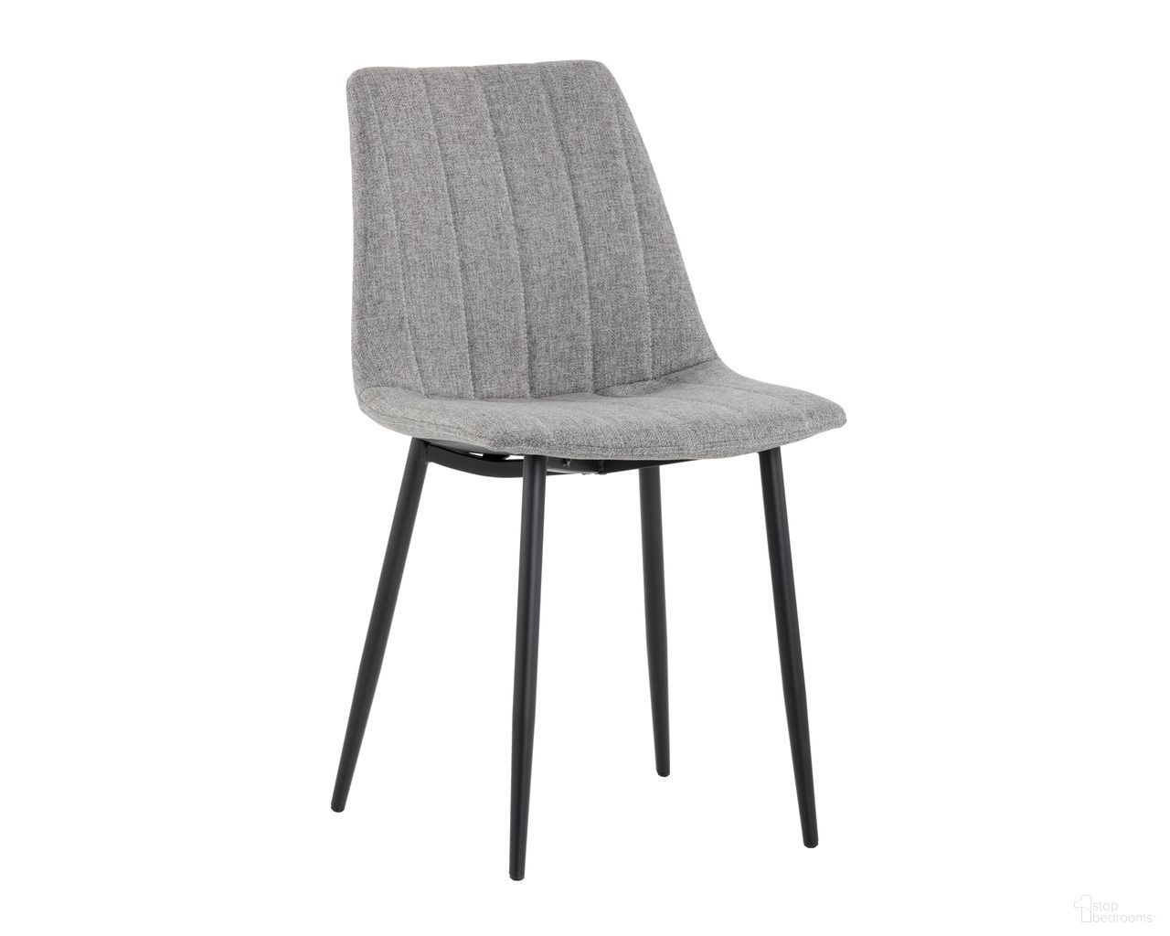 Drew Dining Chair Set of 2 In Light Grey and Black