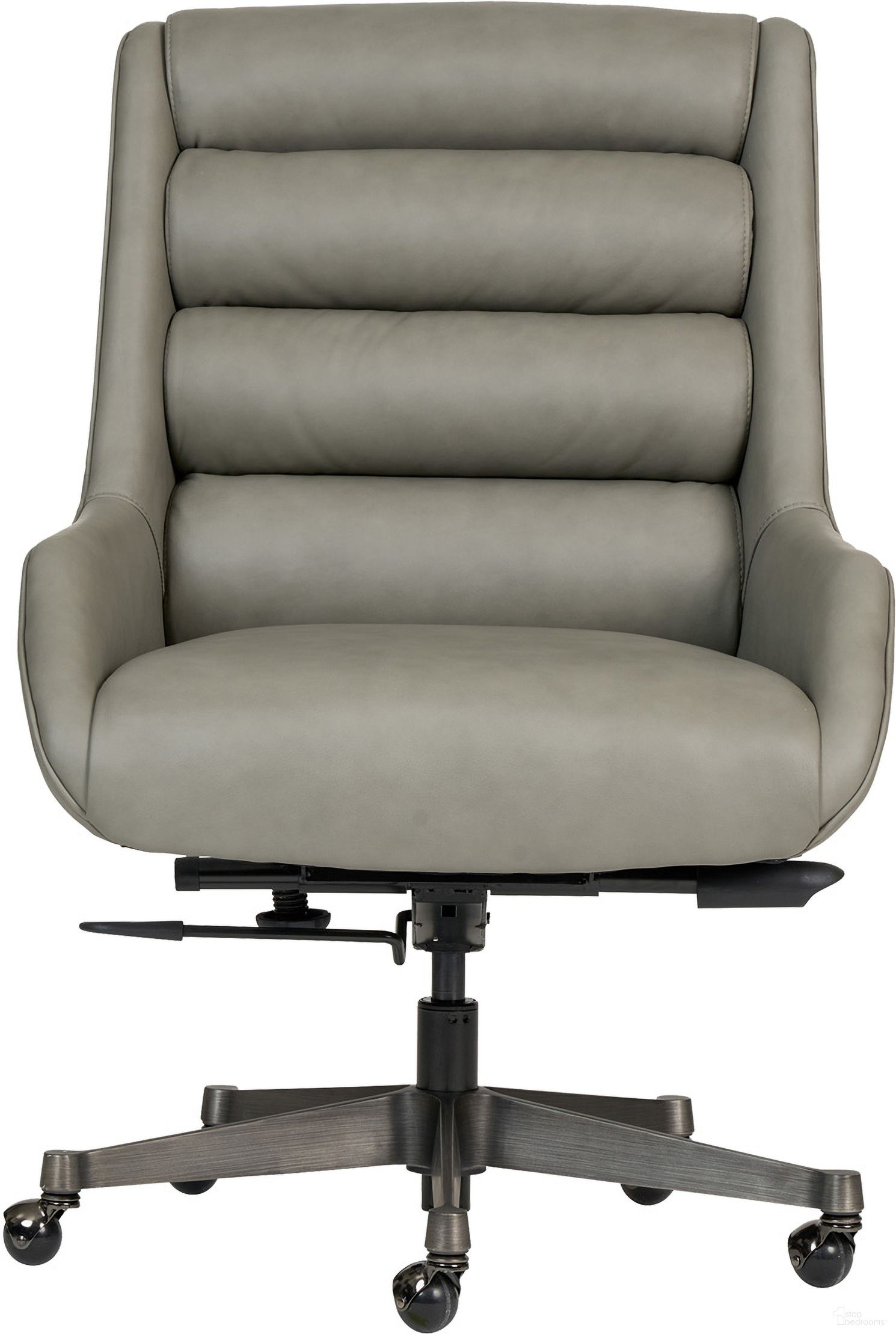 The appearance of Drew Executive Chair In Luxe Grey designed by Aspenhome in the modern / contemporary interior design. This grey piece of furniture  was selected by 1StopBedrooms from Drew Collection to add a touch of cosiness and style into your home. Sku: A13-3681. Material: Leather.