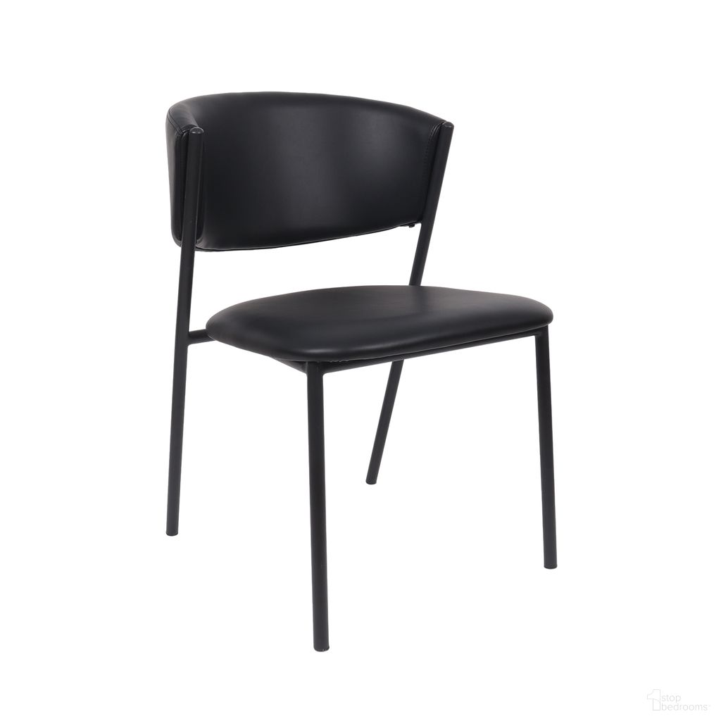Drift Vegan Leather Metal Side Chair Set of 4 In Black