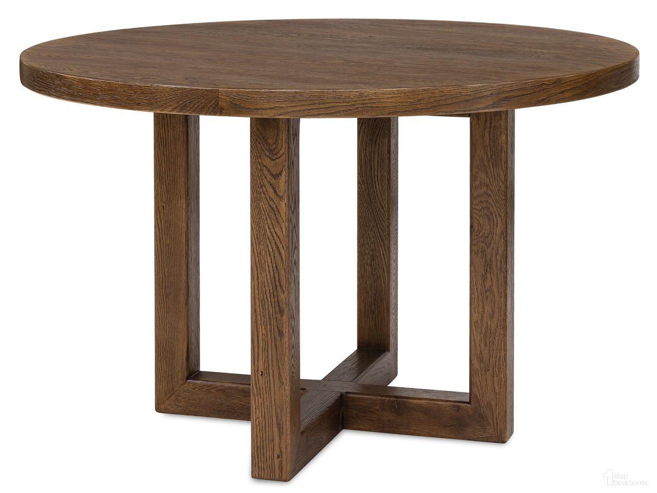 The appearance of Driftwood 48 Inch Round Dining Table In Medium Wood designed by Hooker in the transitional interior design. This medium wood piece of furniture was selected by 1StopBedrooms from Driftwood Collection to add a touch of cosiness and style into your home. Sku: 6820-75213-85. Table Base Style: Trestle. Table Top Shape: Round. Size: 48". Material: Solid Oak.