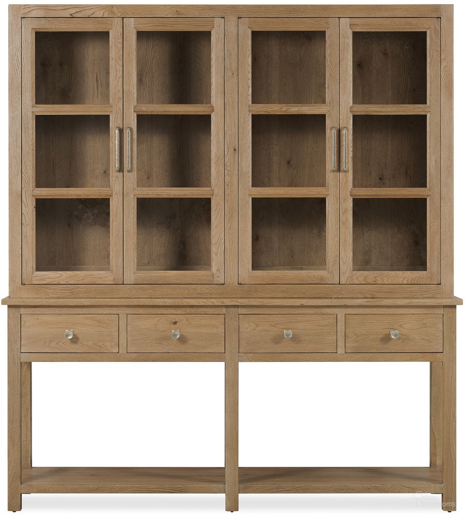 The appearance of Driftwood Display Sideboard In Light Wood designed by Hooker in the transitional interior design. This light wood piece of furniture was selected by 1StopBedrooms from Driftwood Collection to add a touch of cosiness and style into your home. Sku: 6820-75900-80. Material: Solid Oak.